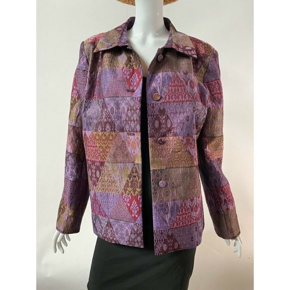 Coldwater Creek Womens Jacket Coat Multicolor Purp - Picture 1 of 12